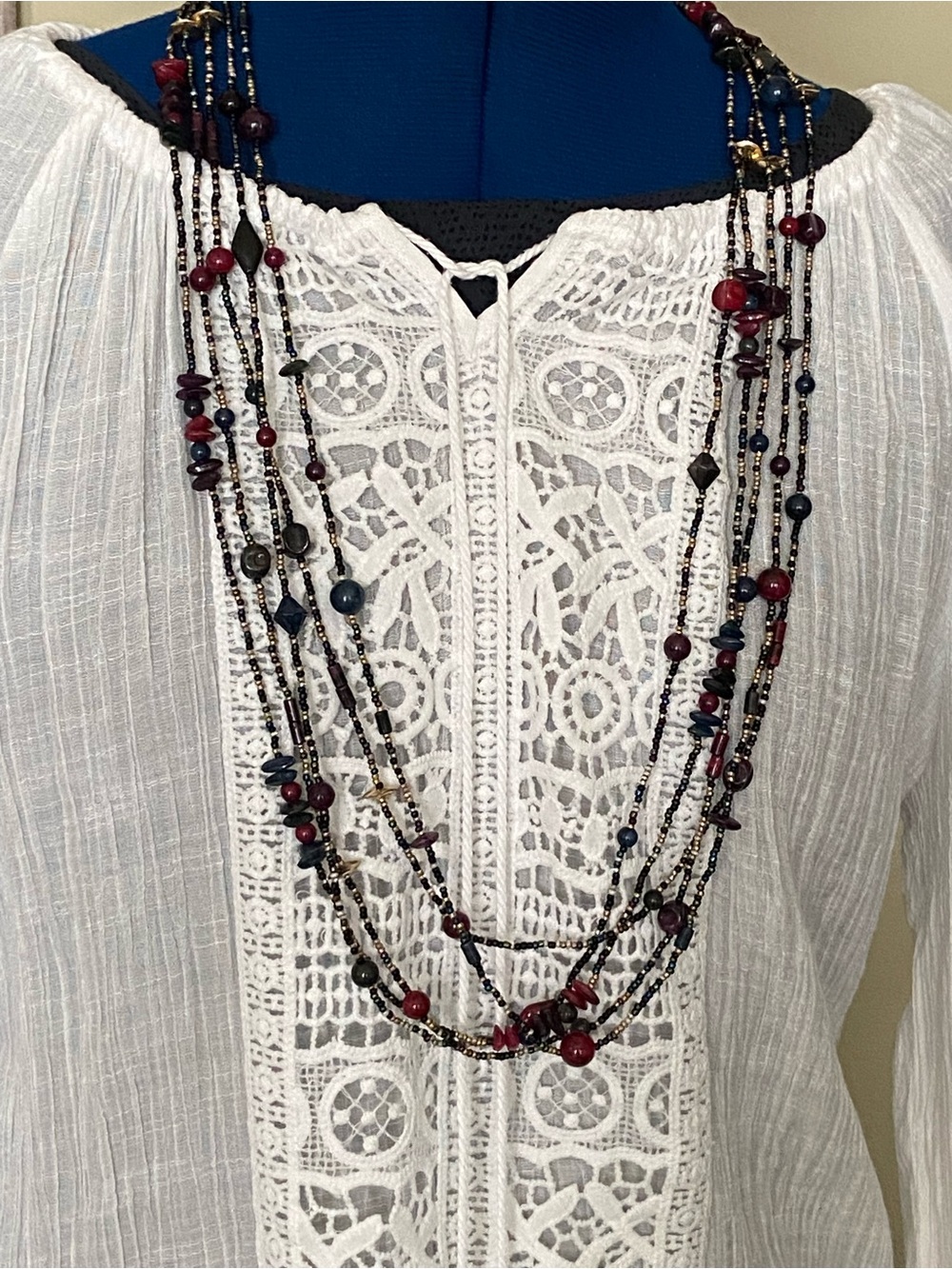 Y2K Multi Strand Beaded Necklace Many Colors
